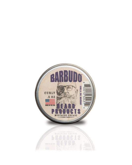 Curly Mustache Wax - Vanilla, Oak, Mahogany