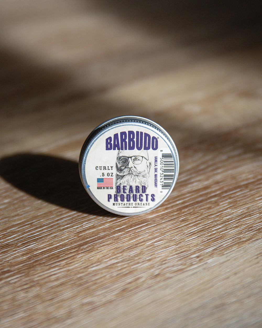 Curly Mustache Wax - Vanilla, Oak, Mahogany